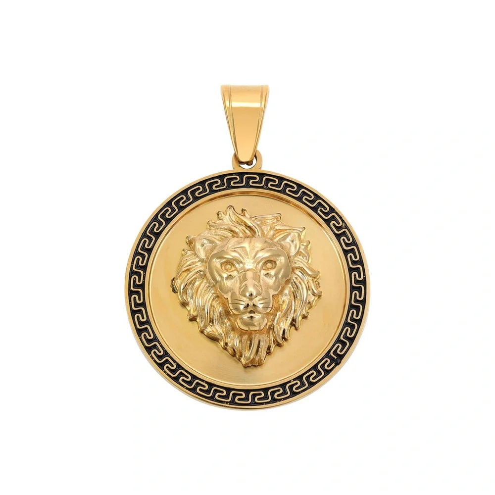 Gold Lion Medallion Pendant